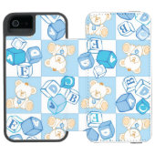 Teddy beer gecontroleerd patroon incipio iPhone portemonnee hoesje (Agenda Open)