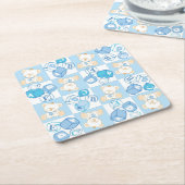 Teddy beer gecontroleerd patroon kartonnen onderzetters (Schuin)