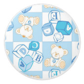 Teddy beer gecontroleerd patroon keramische knop (Voorkant)