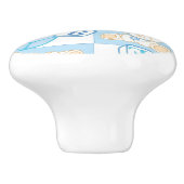 Teddy beer gecontroleerd patroon keramische knop (Zijkant)