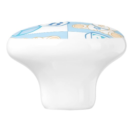 Teddy beer gecontroleerd patroon keramische knop (Zijkant)