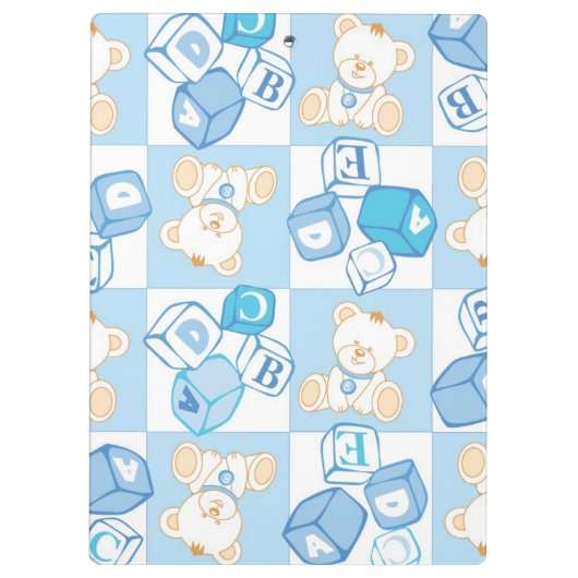 Teddy beer gecontroleerd patroon klembord (Achterkant)