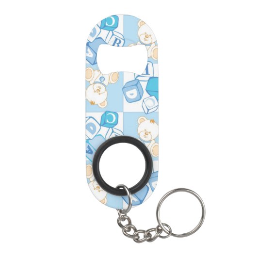 Teddy beer gecontroleerd patroon mini flessenopener (Achterkant)