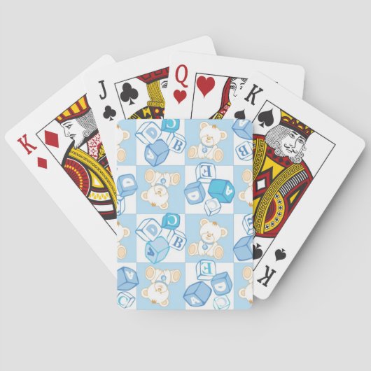Teddy beer gecontroleerd patroon pokerkaarten (Achterkant)