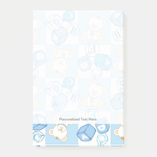 Teddy beer gecontroleerd patroon post-it® notes (Voorkant)