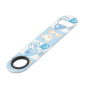 Teddy beer gecontroleerd patroon speed flessenopener (Achterkant Gekanteld)