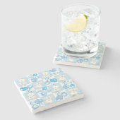 Teddy beer gecontroleerd patroon stenen onderzetter (Zijkant)