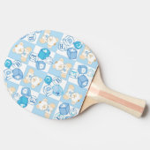 Teddy beer gecontroleerd patroon tafeltennisbatje (Zijkant)