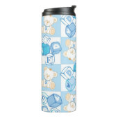 Teddy beer gecontroleerd patroon thermosbeker (Gedraaid links)