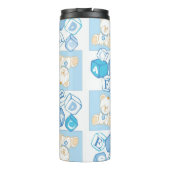 Teddy beer gecontroleerd patroon thermosbeker (Achterkant)