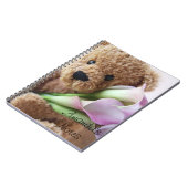 teddy beer holding calla lilies notitieboek (Linkerzijde)
