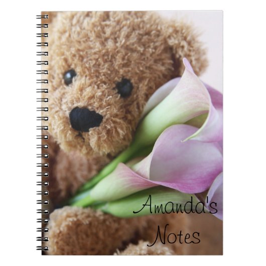 teddy beer holding calla lilies notitieboek (Voorkant)