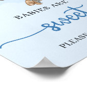 Teddy beer hot-air ballon baby's zijn zoete Sign Poster (Hoek)