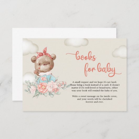 Teddy beer hot-air ballonvaarder informatiekaartje (Voorkant / Achterkant)