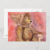 Teddy beer in pet en sjaal briefkaart (Voorkant / Achterkant)
