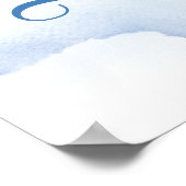 Teddy beer in wieg dusty blue baby shower Welcome Poster (Hoek)