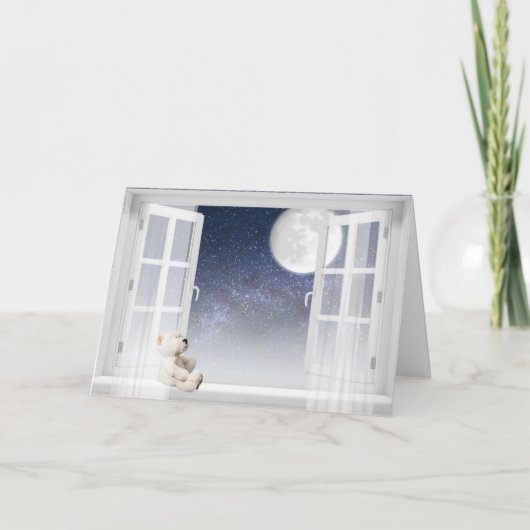 teddy beer in window of vriendschap kaart (Voorkant)