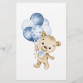 Teddy beer jongen baby shower waar was ze (Achterkant)
