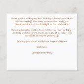 Teddy beer jongen verjaardag dank u fotokaart (Achterkant)