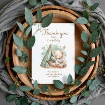 Teddy Beer Kamp Baby Shower Bedankt