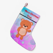 Teddy beer kleine kerstsok (Voorkant (Hangend))