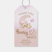 Teddy beer meisje baby beer Dank je beary veel Cadeaulabel (Achterkant)