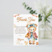 Teddy beer meisje herfst verjaardagsfeestje bedank (Staand voorkant)