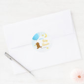 Teddy beer met baby shower van ballonnen ronde sticker (Envelop)