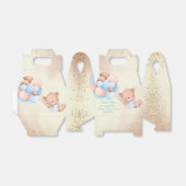 Teddy beer met bruine en blauwe ballonnen bedankdoosjes (Uitgevouwen)