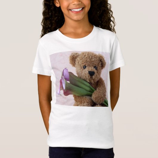 Teddy beer met calla lilies t-shirt (Voorkant)