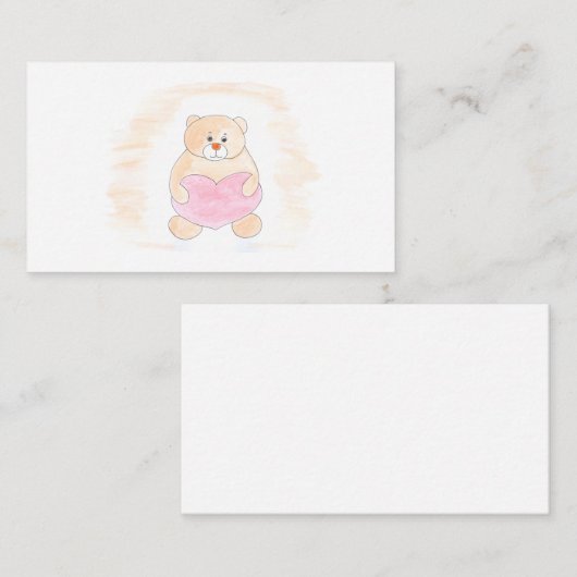 Teddy beer met een hart. Liefde, vriendschap, gesc Informatiekaartje (Voorkant / Achterkant)