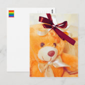 Teddy-beer met een hoofddoek en een boog-briefkaar briefkaart (Voorkant / Achterkant)