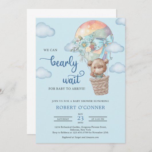 Teddy beer met een hotline-ballonjongen kaart (Voorkant / Achterkant)