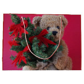 Teddy beer met kerstboom groot cadeauzakje (Achterkant)