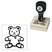 Teddy beer met liefdeshart rubberstempel (Gestempeld)