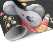 Teddy beer met veel kerstcadeautjes cadeaupapier (Rol Hoek)