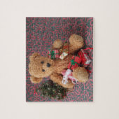 Teddy beer met veel kerstcadeautjes legpuzzel (Verticaal)