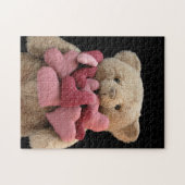 Teddy beer met weefselhart legpuzzel (Horizontaal)
