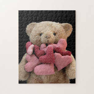 Teddy beer met weefselhart legpuzzel