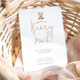 Teddy Beer Minimalistische Baby Shower Bedankkaart