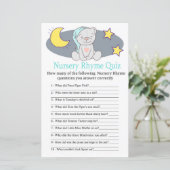 Teddy beer Nursery Rhyme Quiz baby shower game (Staand voorkant)
