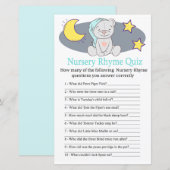 Teddy beer Nursery Rhyme Quiz baby shower game (Voorkant / Achterkant)