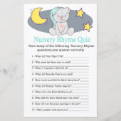 Teddy beer Nursery Rhyme Quiz baby shower game (Voorkant)