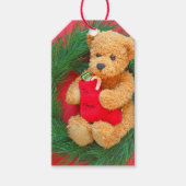 Teddy beer op de poot met de kudde cadeaulabel (Voorkant)