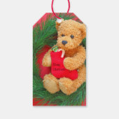 Teddy beer op de poot met de kudde cadeaulabel (Achterkant)