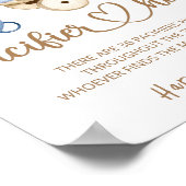 Teddy beer Pacifier jaag baby shower game poster (Hoek)