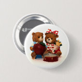 Teddy beer pair ronde button 5,7 cm (Voorkant /achterkant)