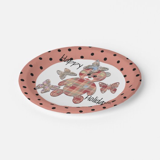 Teddy beer papieren bordje (Gekanteld)