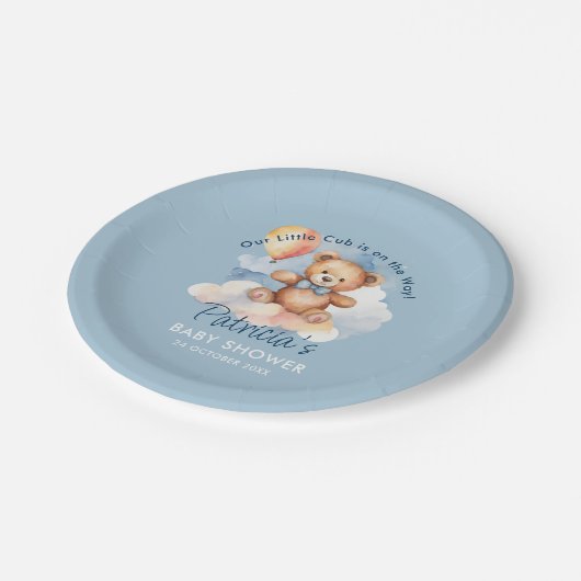 Teddy beer papieren bordje (Gekanteld)