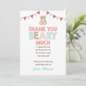 Teddy beer picknick Dank u kaart Teddy beer jongen (Staand voorkant)